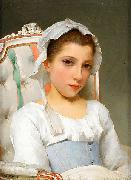 Hugo Salmson Ung fransk flicka sittande i Louis XVI china oil painting artist